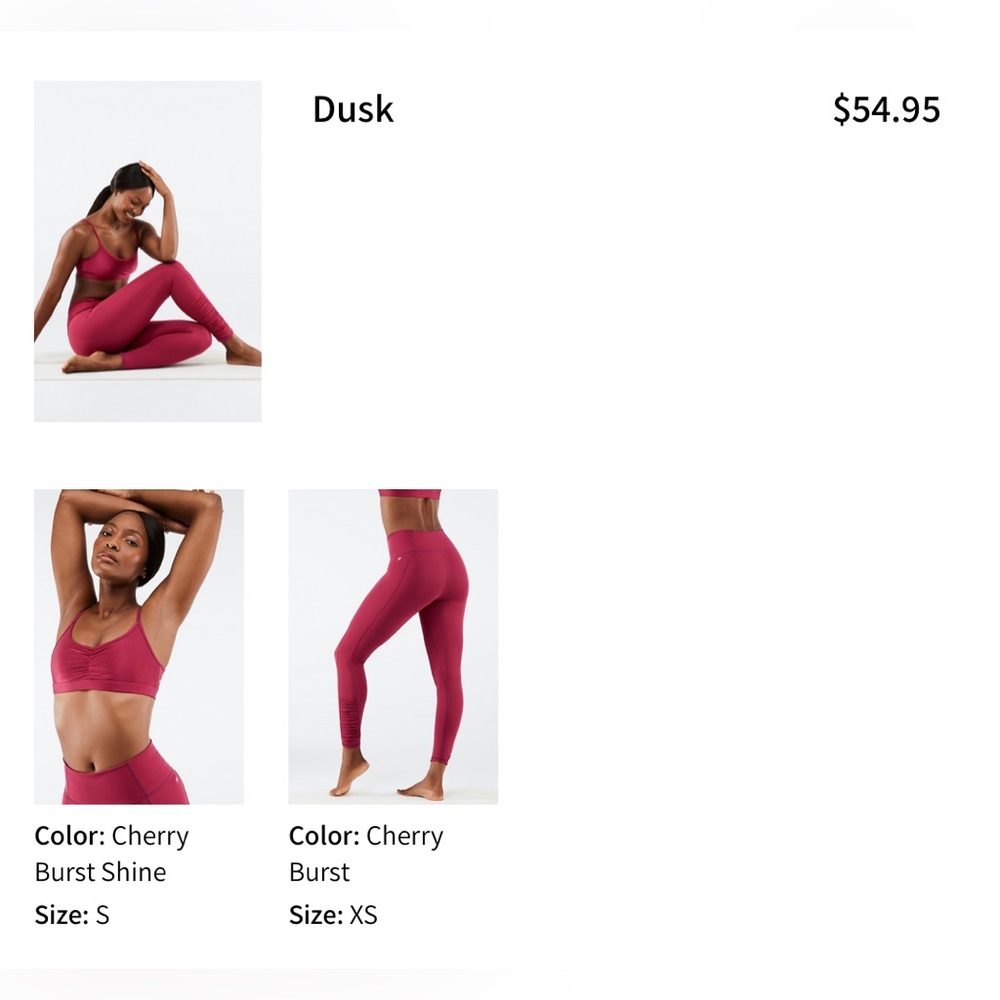 Active wear set- dusk outfit from fabletics